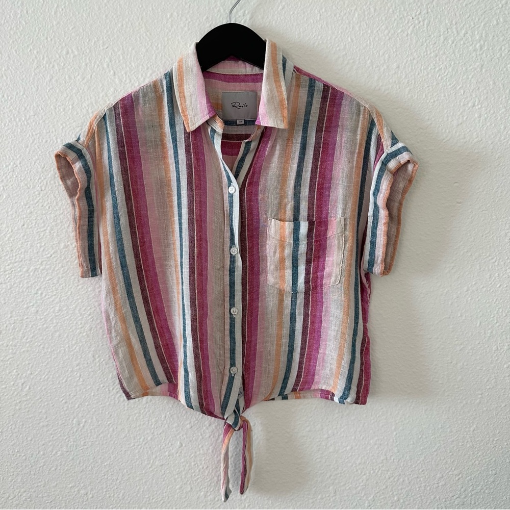 Rails Amelie Button Down In Avilla Stripe. Size Xs - image 4